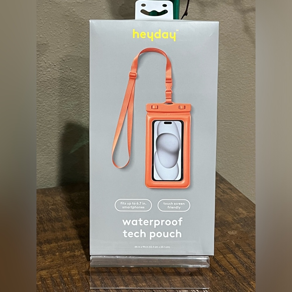 heyday Waterproof Tech Pouch in color Orange Pop, new!